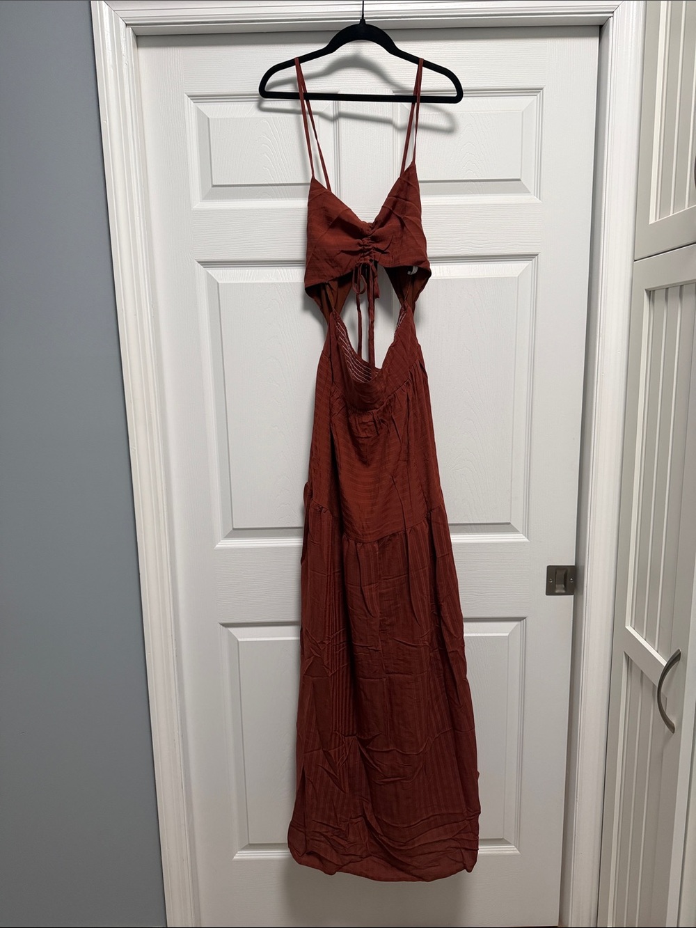 CUPSHE Ruched Drawstring Maxi Dress - Large - Picture 4 of 12
